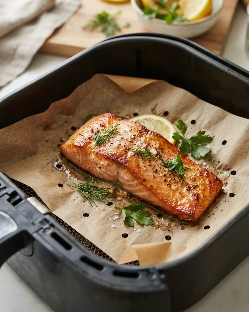 Detail view of is parchment paper safe in an air fryer?
