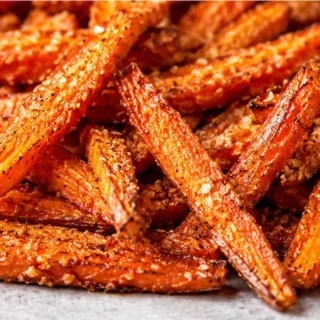 Crispy Carrot Fries: New Favorite Snack! Carrot fries: make these wonderfully crispy and flavorful carrot fries, perfect baked or air-fried. A healthy side dish