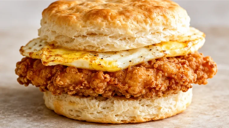 Crispy Chicken & Egg Biscuit Sandwich