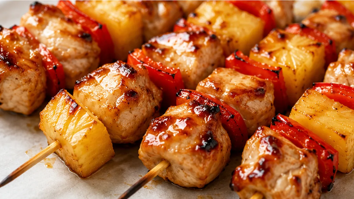 Juicy Pineapple Chicken Kabobs! Chicken kabobs: craft these tender, sweet, and savory pineapple chicken kabobs. Perfect for a quick, healthy weeknight dinner or