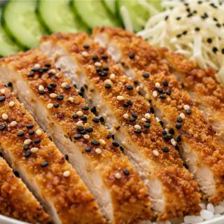 crispy Air Fryer Chicken Katsu Bowl! Chicken Katsu: Make this incredibly crispy air fryer chicken katsu rice bowl in under 30 minutes. A healthy, delicious, and