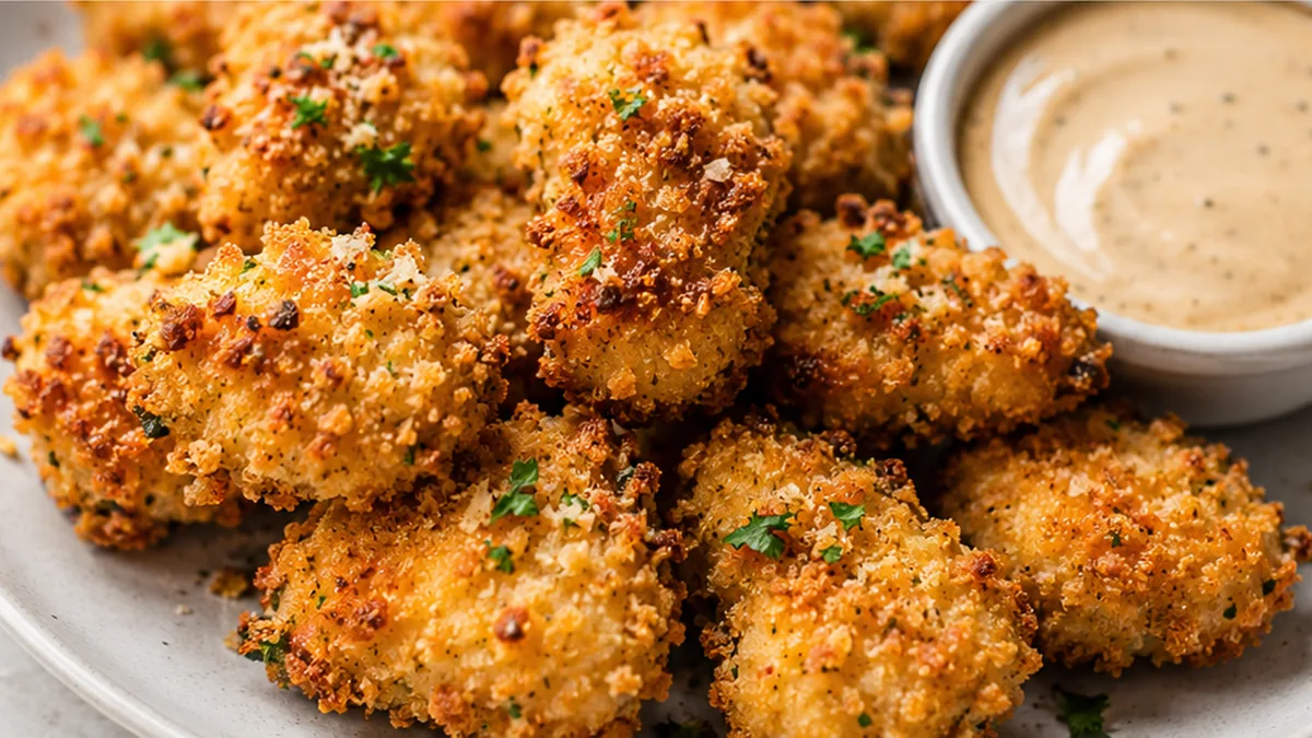 Crispy Air Fryer Chicken Nuggets: Snack Time! Chicken nuggets: master crispy, golden nuggets in your air fryer. This recipe uses Parmesan Panko for an irresisti