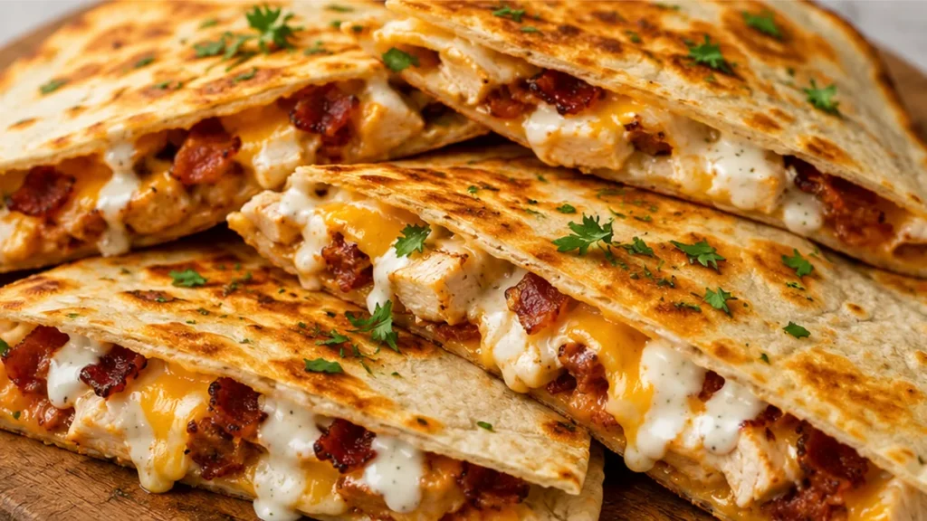Crispy Air Fryer Chicken Bacon Ranch Quesadillas! - chicken quesadilla - Chicken quesadilla: air fry this cheesy, crispy delight in minutes. Loaded with bacon,