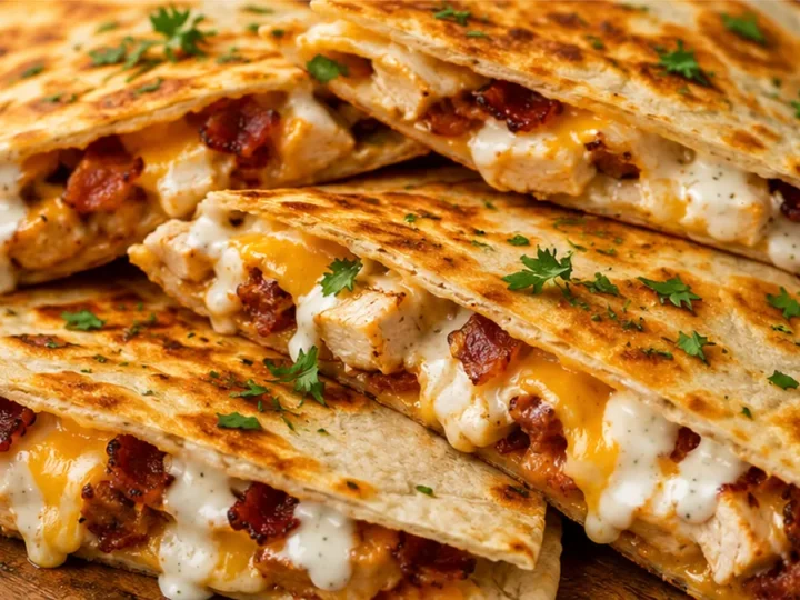 Crispy Air Fryer Chicken Bacon Ranch Quesadillas!