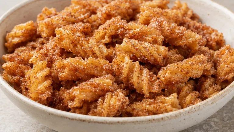 Crispy Churro Pasta Chips in Air Fryer