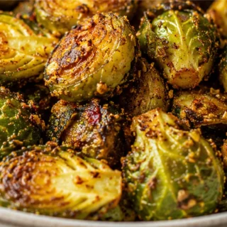 ️ Crispy Indian Spiced Brussels Sprouts! - crispy brussels sprouts - Crispy Brussels Sprouts: bake this flavorful Indian spiced side dish. Achieve perfect crisp