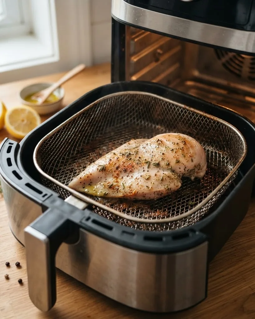 Close-up illustrating yes, you can cook chicken breast straight from frozen