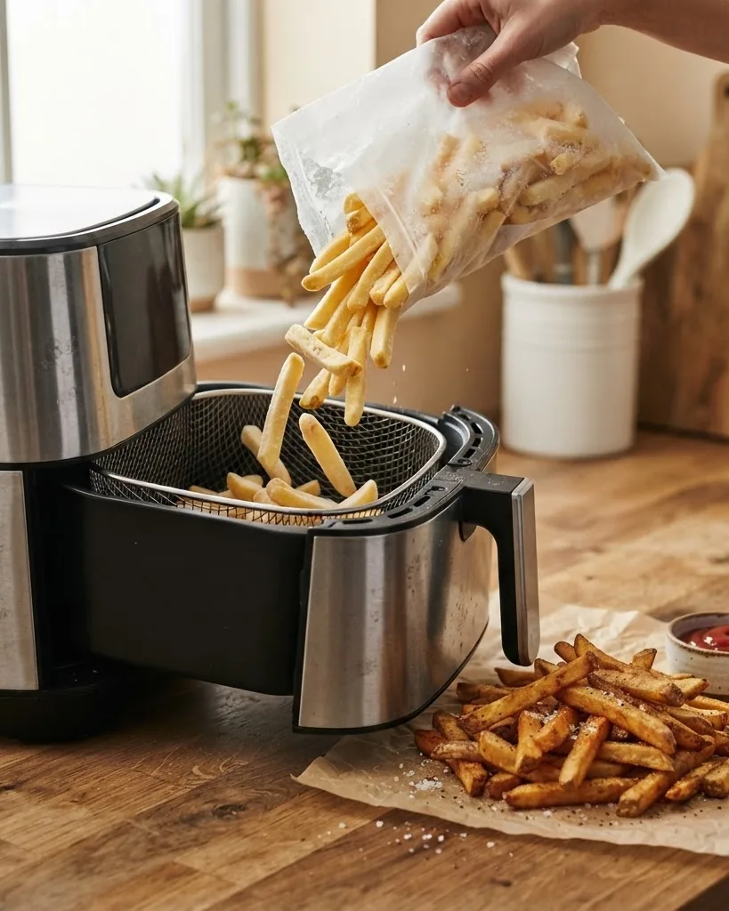 Close-up illustrating the fastest crispy fries you will ever make