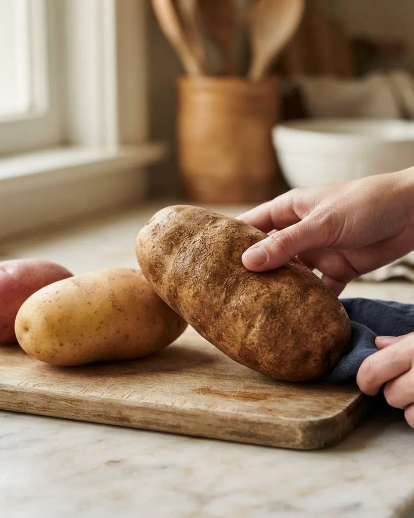 Close-up illustrating pick the Right Potato Before You Touch a Knife