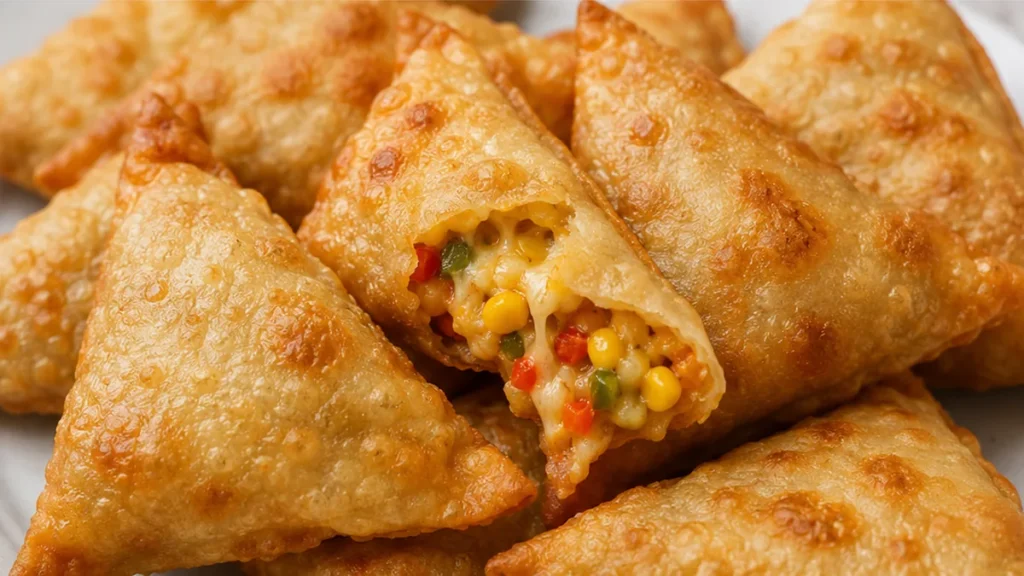 Crispy Jalapeño Corn Samosas - jalapeno samosas - Jalapeno samosas: whip up these quick and crispy air-fried treats. Filled with spicy jalapeño, sweet corn, and