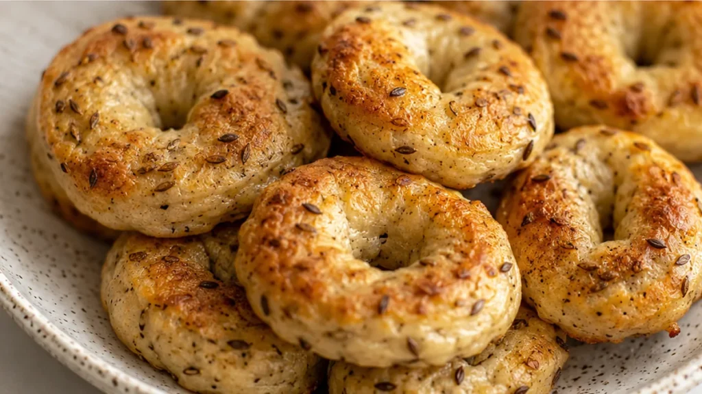 Cumin Spiced Yogurt Bagel Bites - jeera puri - Jeera Puri Bagel Bites: whip up these crispy, flavorful, and low-carb snack bites inspired by Indian cuisine. Per