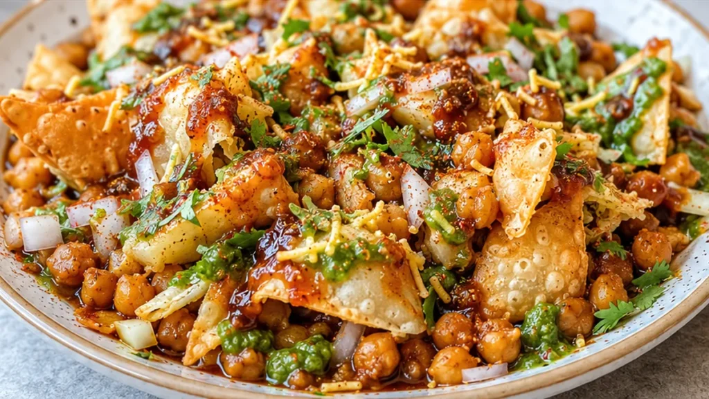 Crispy Samosa Chaat: Street Food Fiesta! Samosa chaat: master this iconic Indian street food with crispy samosas and a rich chana masala. Perfect for an authent