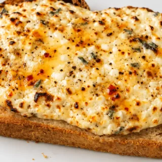 Air Fryer Garlic Herb Cottage Cheese Toast