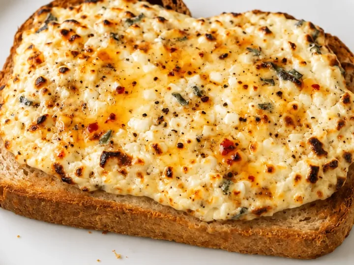 Air Fryer Garlic Herb Cottage Cheese Toast