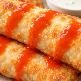 Crispy Air Fryer Buffalo Chicken Egg Rolls!