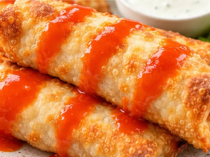 Crispy Air Fryer Buffalo Chicken Egg Rolls!