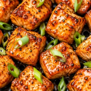 Crispy Honey Garlic Salmon Bites in your Air Fryer!