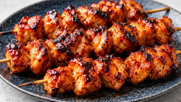 Sticky Honey Chipotle Chicken Skewers! So Flavorful!